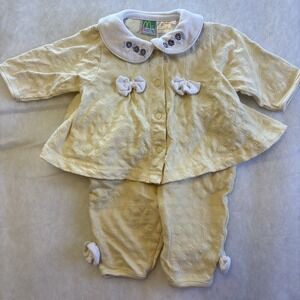 Vintage‎ McBaby 2 Piece Outfit Set 0-3 months Embroidered Flowers